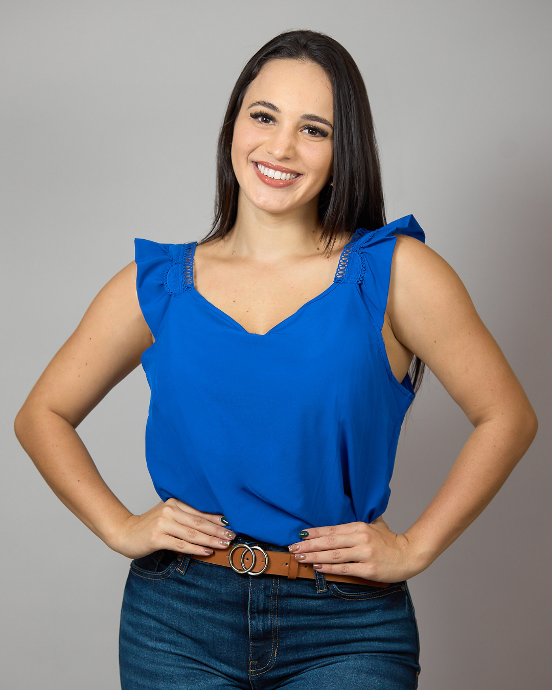 BLUSA BONAMI AZUL PARA DAMA