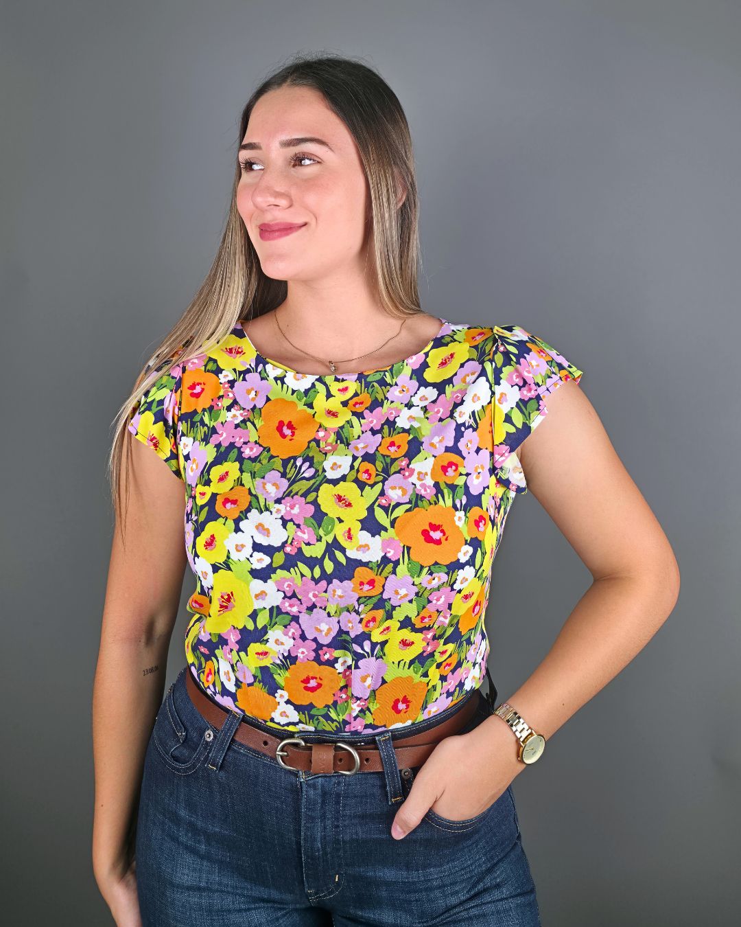 BLUSA BONAMI AZUL PARA DAMA