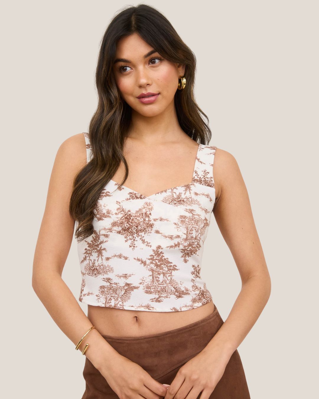 BLUSA MINE ESTAMPADA TIRANTE GRUESO