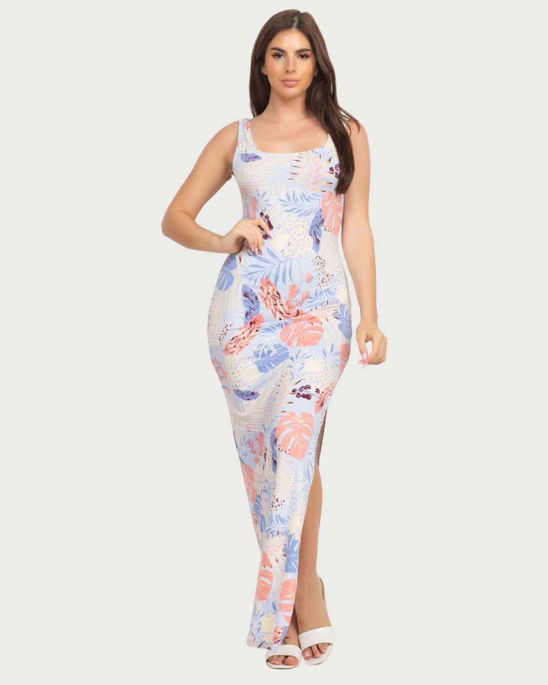 VESTIDO IRIS LARGO CELESTE PARA DAMA