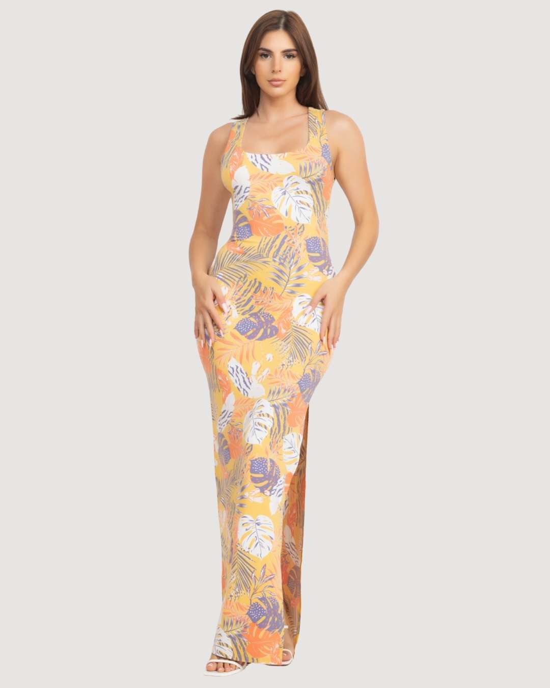 VESTIDO IRIS AMARILLO LARGO PARA DAMA