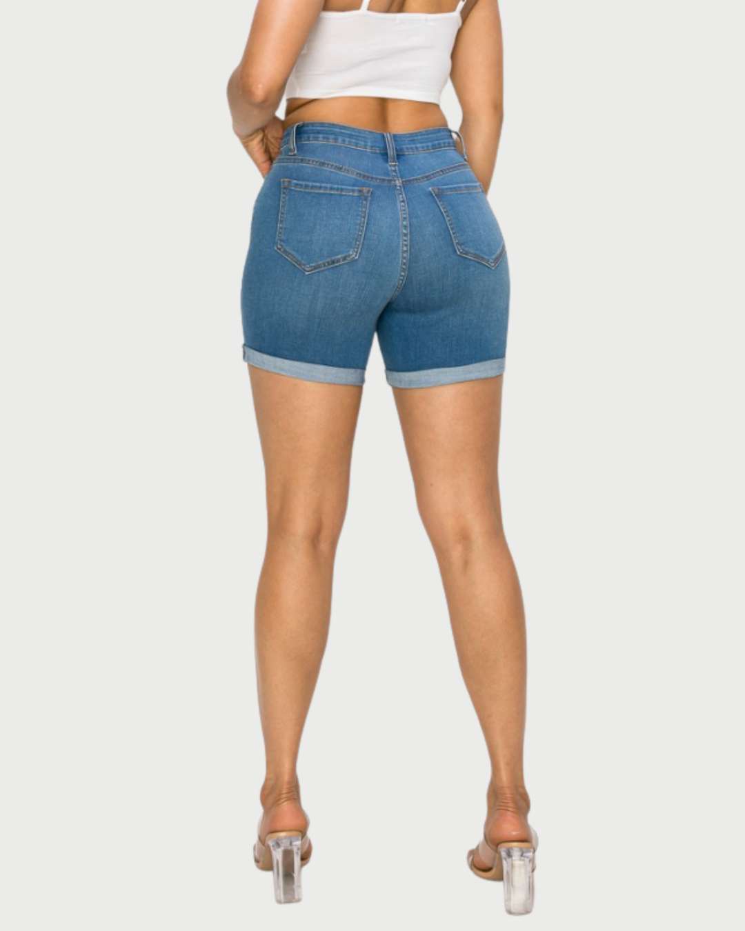 SHORT ENCORE DE DAMA AZUL MEDIO