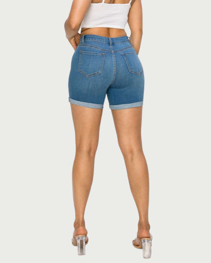 SHORT ENCORE DE DAMA AZUL MEDIO