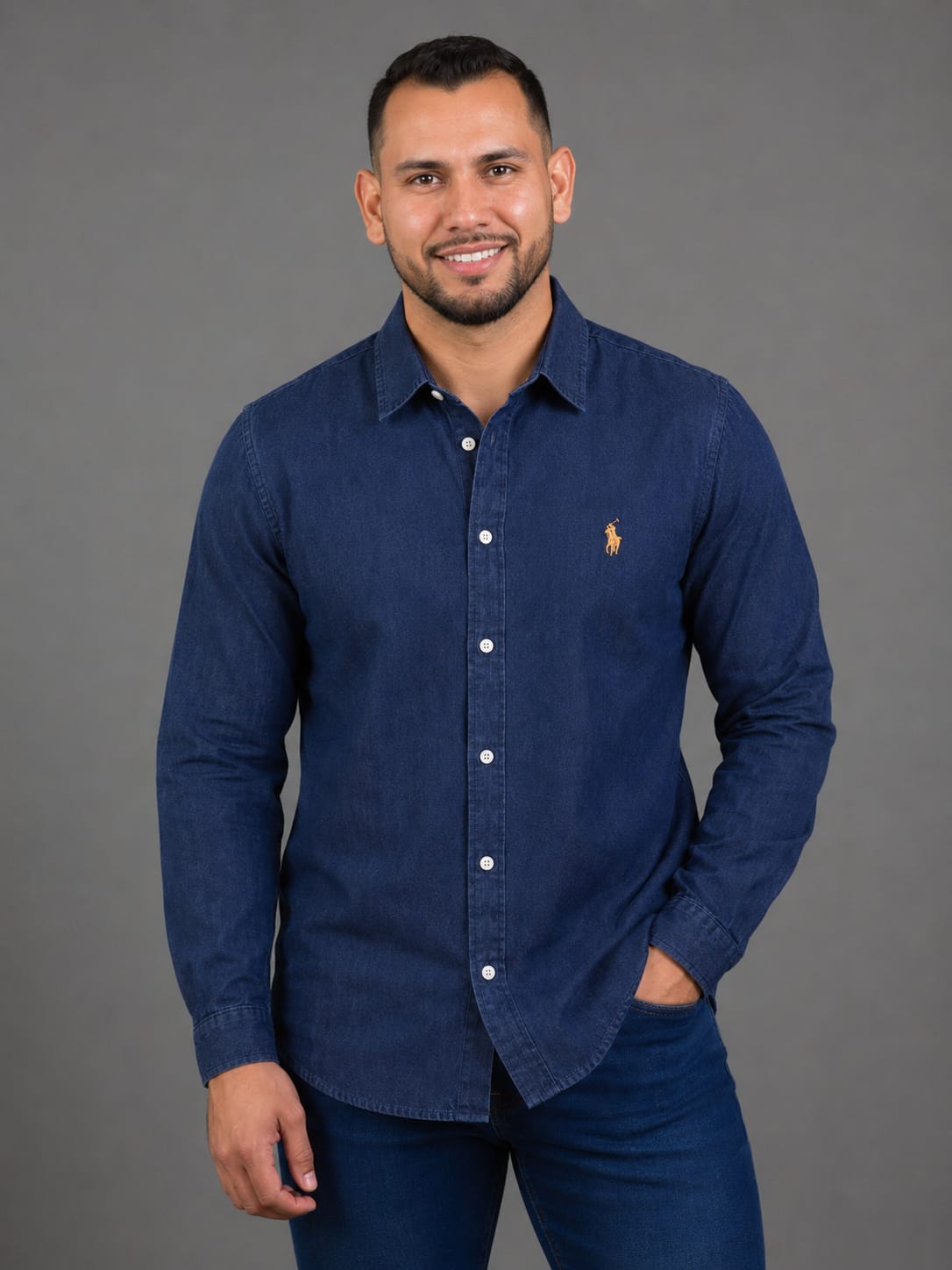 CAMISA CAMBRIDGE POLO MANGA LARGA