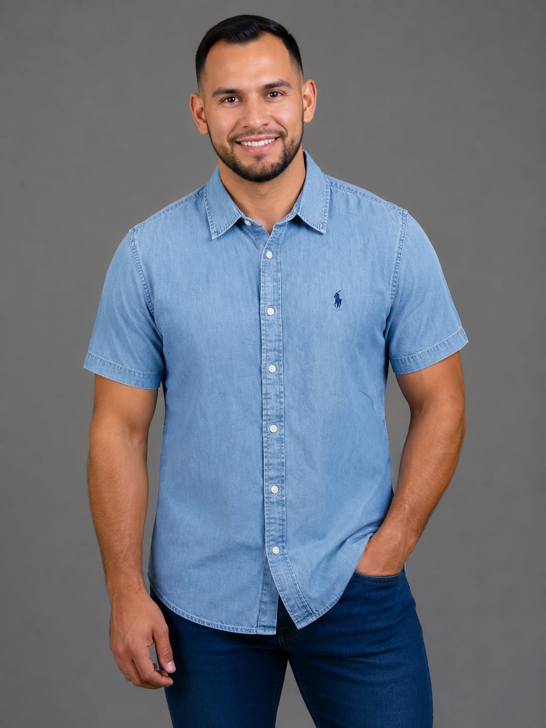 CAMISA CAMBRIDGE POLO MANGA CORTA