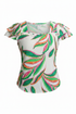 Blusa estampada tropical ghost mannequin