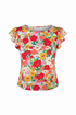 Blusa floral roja ghost mannequin