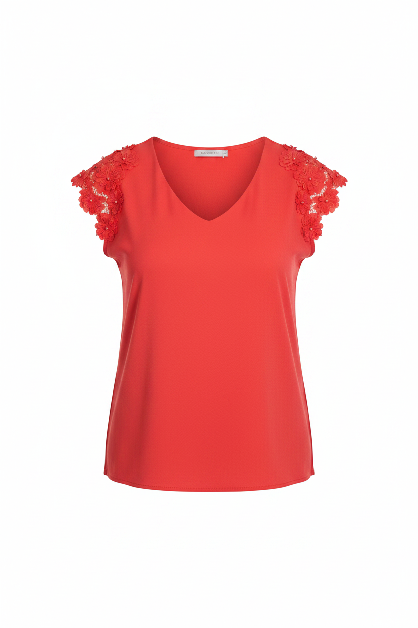 Blusa roja ghost mannequin