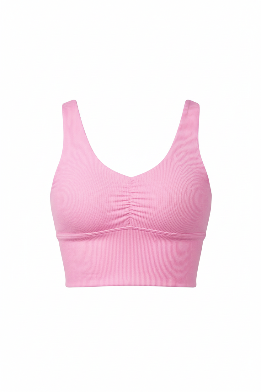 Blusa rosa crop top - maniquí invisible