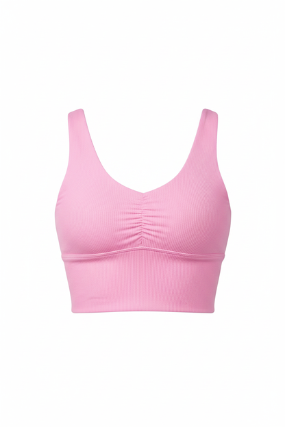 Blusa rosa crop top - maniquí invisible