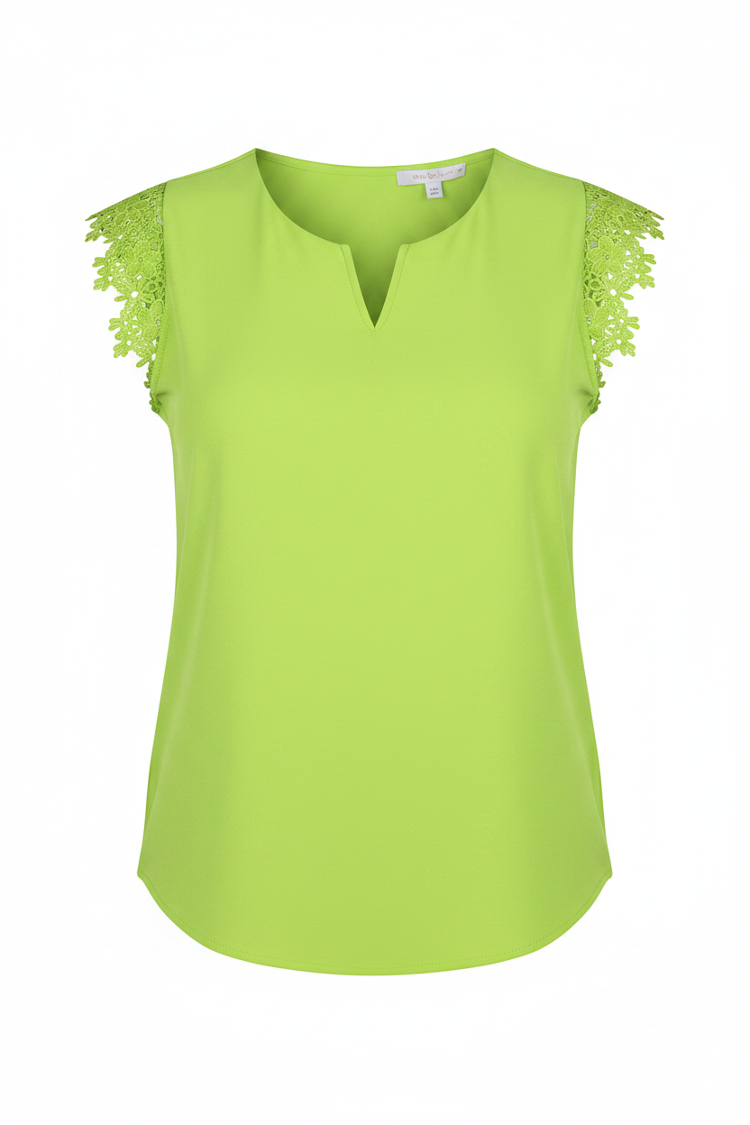 Blusa verde lima crochet ghost mannequin