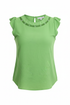 Blusa verde lima cuello con aberturas ghost mannequin