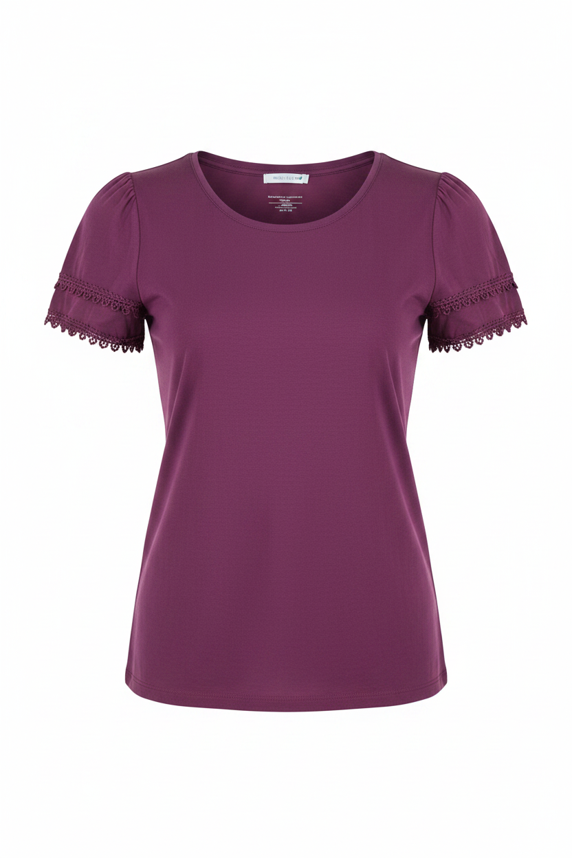 Camiseta morada ghost mannequin sin modelo